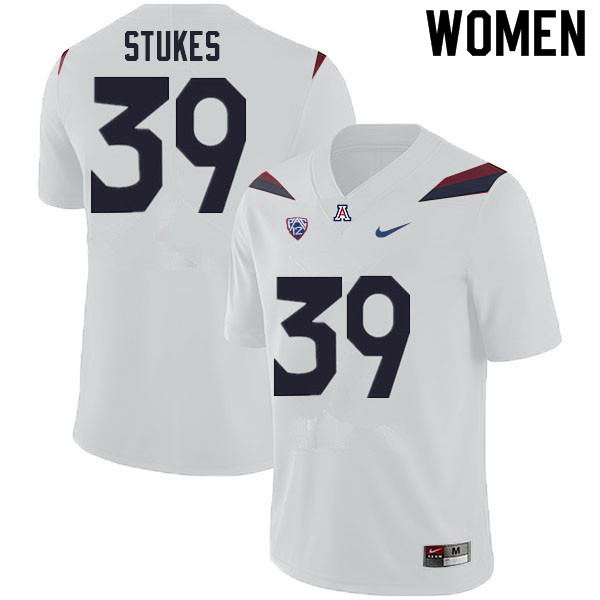 Women #39 Treydan Stukes Arizona Wildcats College Football Jerseys Sale-White - Click Image to Close